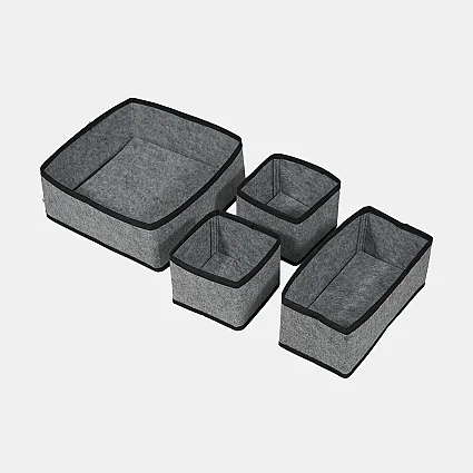 Keçe Çekmece Düzenleyici 4'lü Set Gri - 5