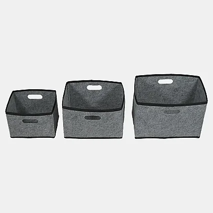 Keçe Çok Amaçlı Raf Düzenleyici 3'lü Set Mini Midi Maxi Gri - 3