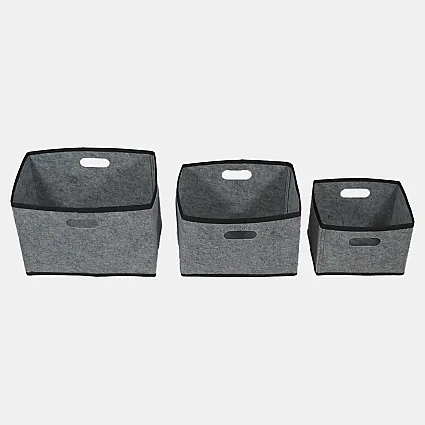 Keçe Çok Amaçlı Raf Düzenleyici 3'lü Set Mini Midi Maxi Gri - 5