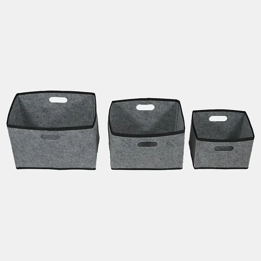 Keçe Çok Amaçlı Raf Düzenleyici 3'lü Set Mini Midi Maxi Gri - 5