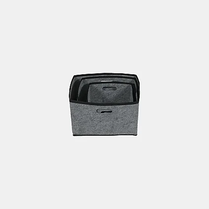 Keçe Çok Amaçlı Raf Düzenleyici 3'lü Set Mini Midi Maxi Gri - 4