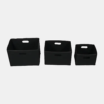 Keçe Çok Amaçlı Raf Düzenleyici 3'lü Set Mini Midi Maxi Siyah - 3
