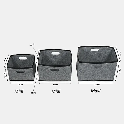 Keçe Çok Amaçlı Raf Düzenleyici Mini Gri - 4