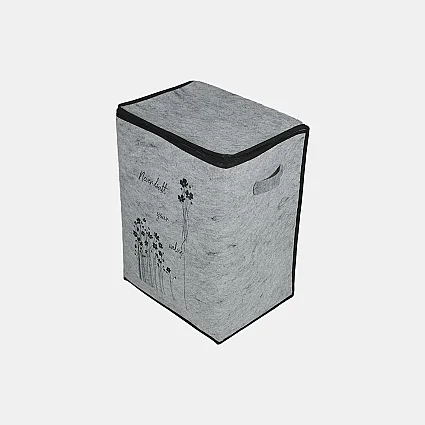 Keçe Fermuarlı Kirli Sepet Gri - 5