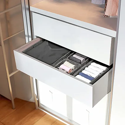 Keçe Zımbalı Çekmece Düzenleyici 4'lü Set Gri (1)