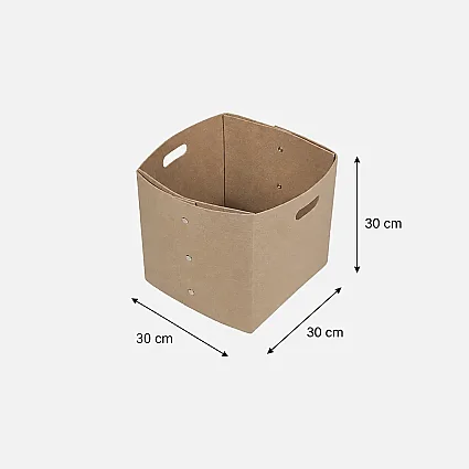 Keçe Zımbalı Raf Düzenleyici 30x30x30 Bej (1)