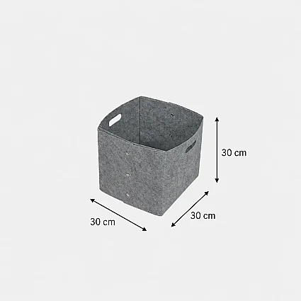 Keçe Zımbalı Raf Düzenleyici 30x30x30 Gri (1)