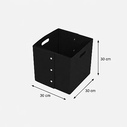 Keçe Zımbalı Raf Düzenleyici 30x30x30 Siyah (1)