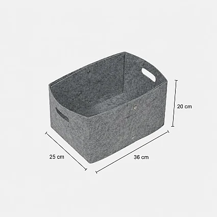 Keçe Zımbalı Raf Düzenleyici 36x25x20 Gri (1)