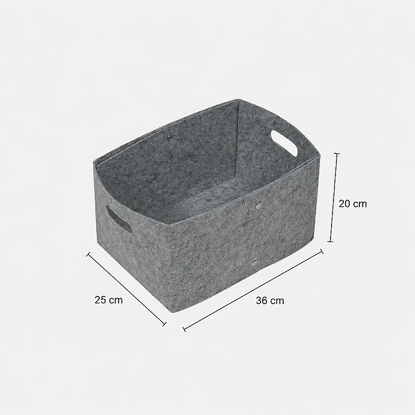 Keçe Zımbalı Raf Düzenleyici 36x25x20 Gri - 2