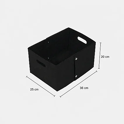 Keçe Zımbalı Raf Düzenleyici 36x25x20 Siyah (1)