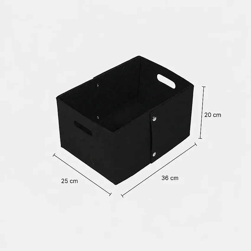 Keçe Zımbalı Raf Düzenleyici 36x25x20 Siyah - 2
