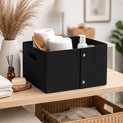 Keçe Zımbalı Raf Düzenleyici 36x25x20 Siyah