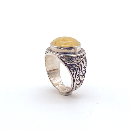 Kehribar Erkek Gümüş Yüzük M4 - Logosuz Ürünler (1)