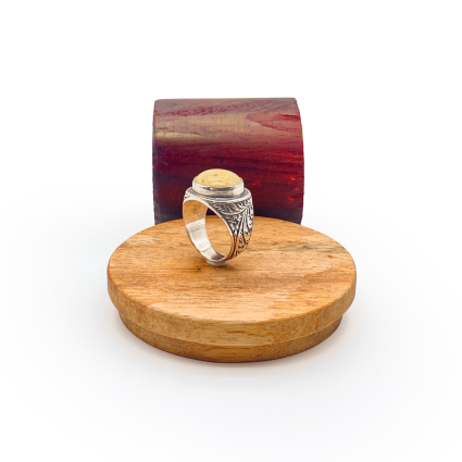 Kehribar Erkek Gümüş Yüzük M4 - 6