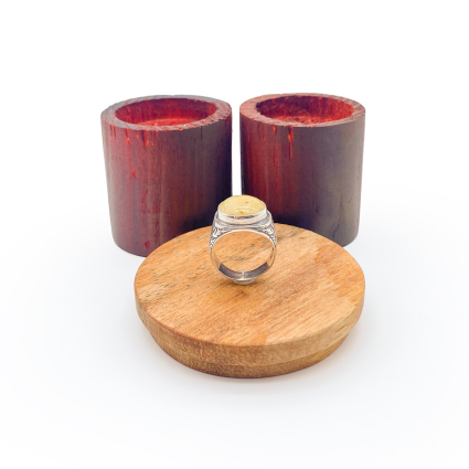 Kehribar Erkek Gümüş Yüzük M4 - 4