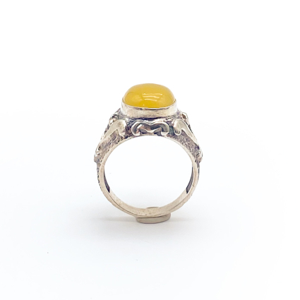 Kehribar Erkek Gümüş Yüzük M5 - Logosuz Ürünler