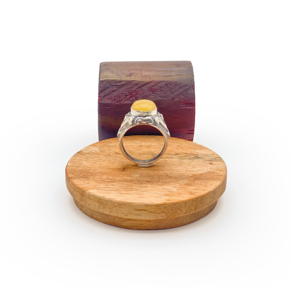 Kehribar Erkek Gümüş Yüzük M5 - 4