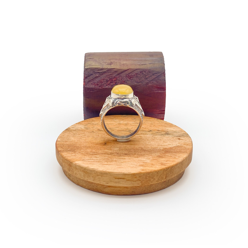 Kehribar Erkek Gümüş Yüzük M5 - 4