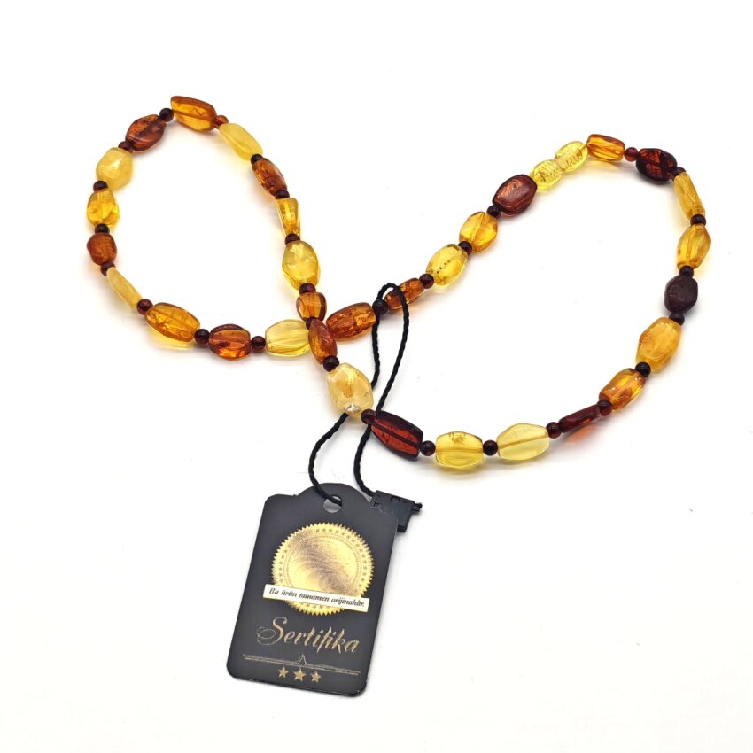 Kehribar Kolye Özel Kesim Yetişkin Asorti KOA10 - 2