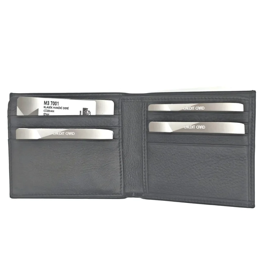 Klasik Hakiki Deri Cüzdan Siyah M3 7001 - 4