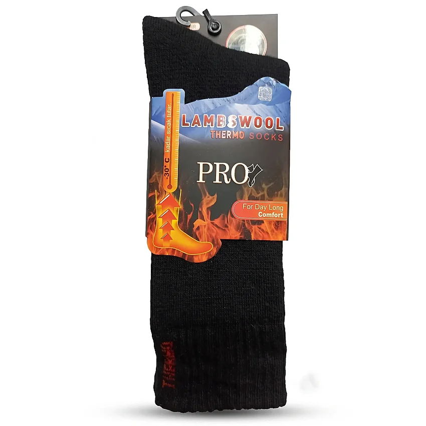 Lambswool Thermo Dikişsiz Havlu Çorap 13901 Siyah - 1