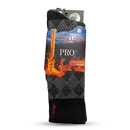 Lambswool Thermo Dikişsiz Havlu Çorap 13905 Gri Siyah