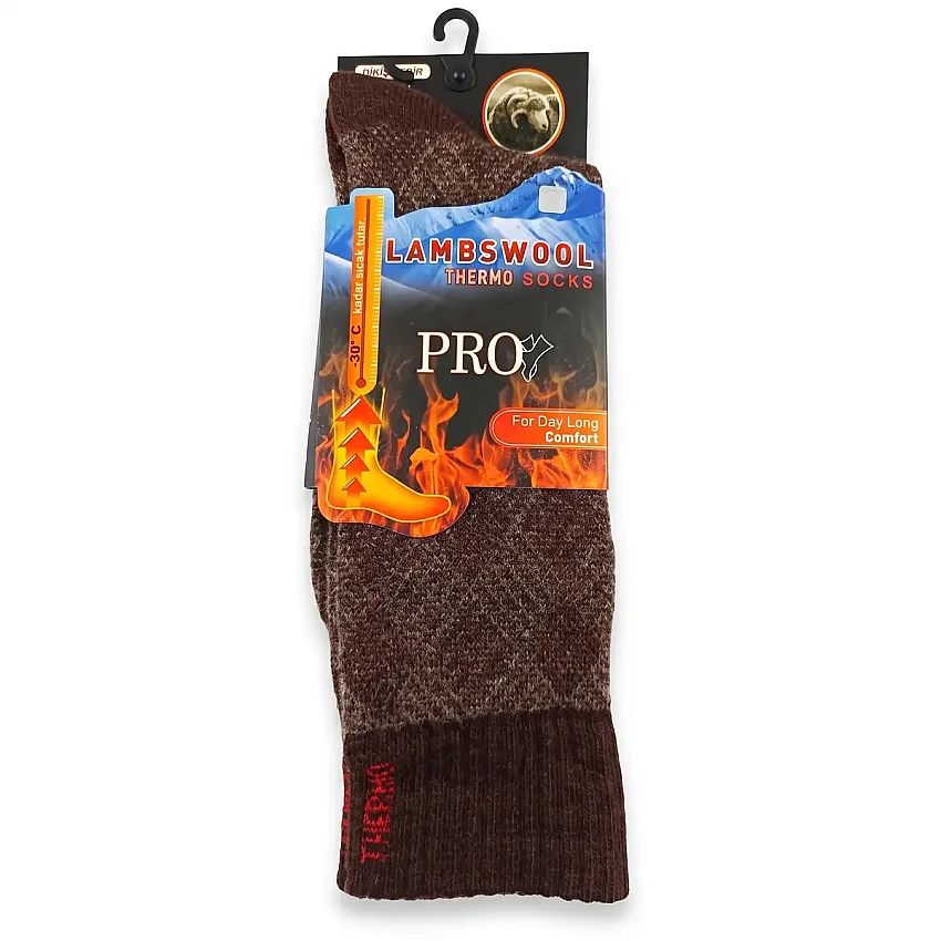 Lambswool Thermo Dikişsiz Havlu Çorap 13905 Kahverengi - 1