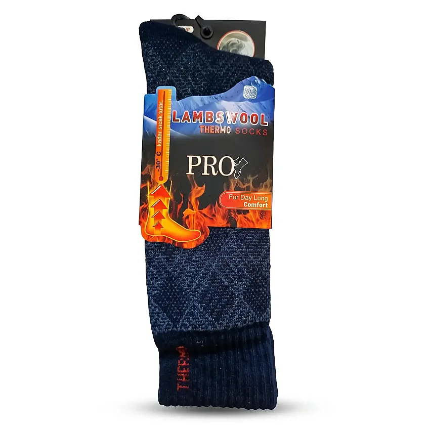 Lambswool Thermo Dikişsiz Havlu Çorap 13905 Lacivert - 1