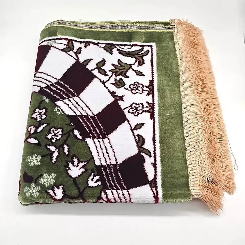 Mescidi Nebevi Ravza Motifli Seccade 70x115 850 Gr Yeşil M1 - 2