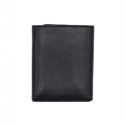 Mıknatıslı Üçe Katlanır Hakiki Deri Cüzdan Siyah M1 3018 - 6