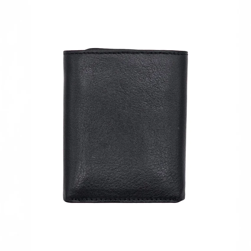 Mıknatıslı Üçe Katlanır Hakiki Deri Cüzdan Siyah M1 3018 - 6