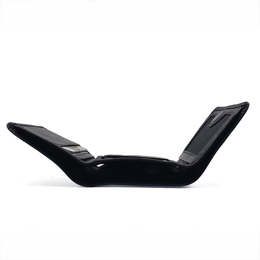 Mıknatıslı Üçe Katlanır Hakiki Deri Cüzdan Siyah M1 3018 - 4