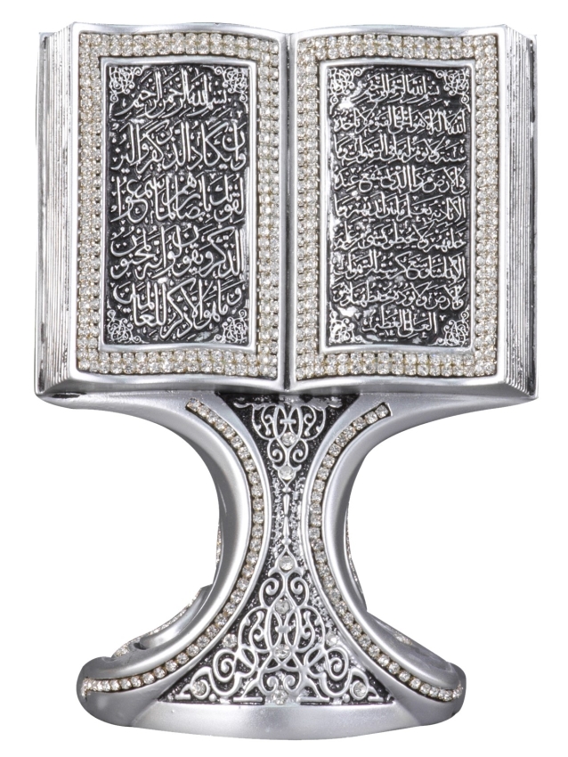 Nakkaş Kitap Boytu (Orta Boy | Gümüş | Ayet-el Kürsi ve Nazar) - 1