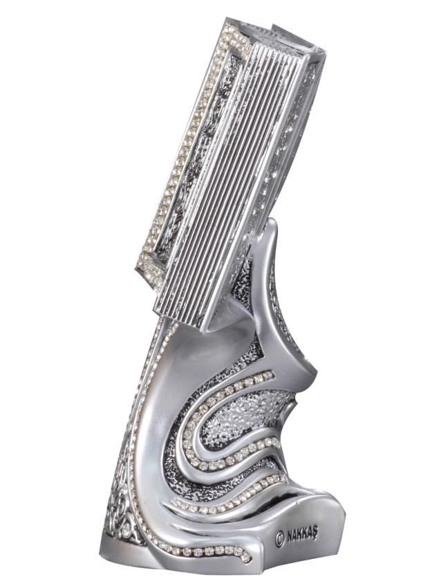 Nakkaş Kitap Boytu (Orta Boy | Gümüş | Ayet-el Kürsi ve Nazar) - 2