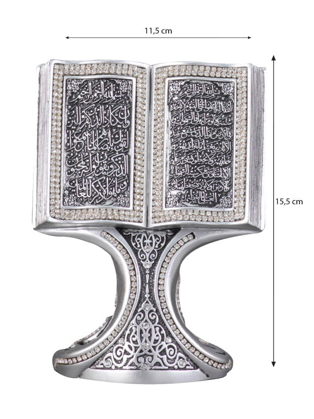 Nakkaş Kitap Boytu (Orta Boy | Gümüş | Ayet-el Kürsi ve Nazar) - 5
