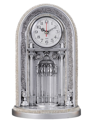 Nakkaş Saatli Mihrap Boytu (Büyük Boy | Gümüş) - NK