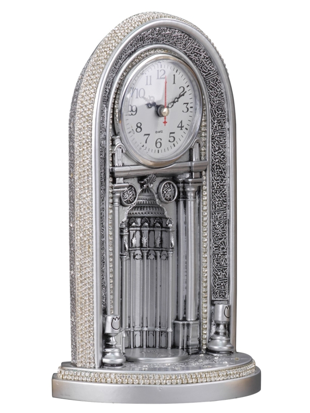 Nakkaş Saatli Mihrap Boytu (Büyük Boy | Gümüş) - 2