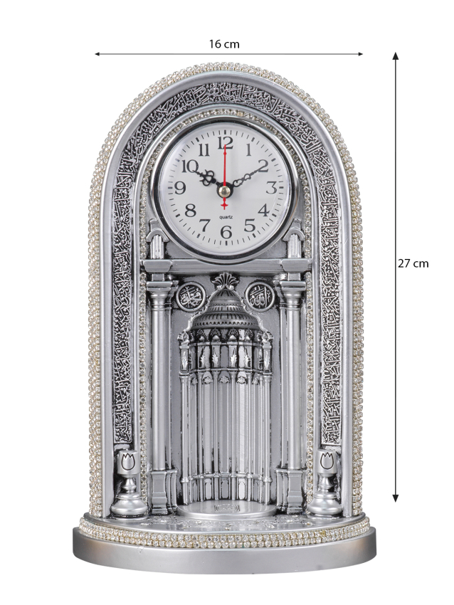 Nakkaş Saatli Mihrap Boytu (Büyük Boy | Gümüş) - 5