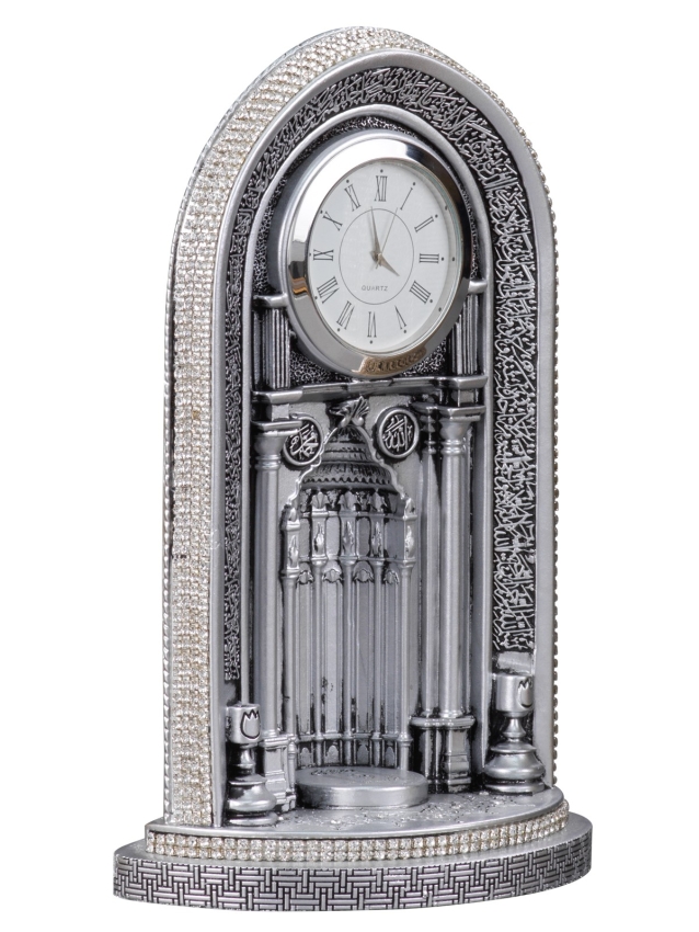 Nakkaş Saatli Mihrap Boytu (Orta Boy | Gümüş) - 2
