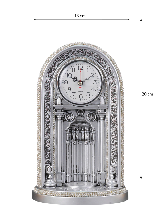 Nakkaş Saatli Mihrap Boytu (Orta Boy | Gümüş) - 5