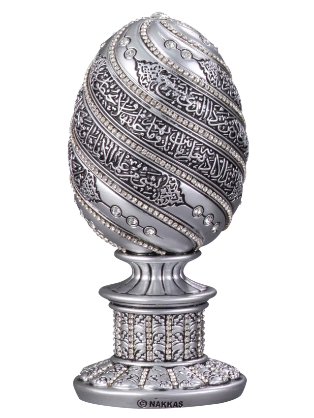 Nakkaş Yumurta Boytu (Küçük Boy | Gümüş | Ayet-el Kürsi) - 2