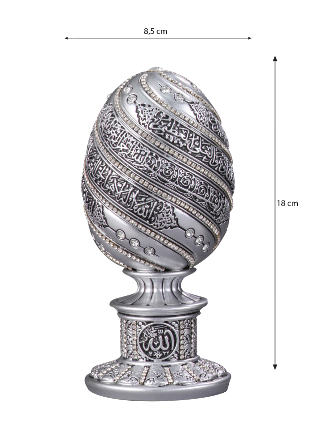 Nakkaş Yumurta Boytu (Orta Boy | Gümüş | Ayet-el Kürsi) - 3