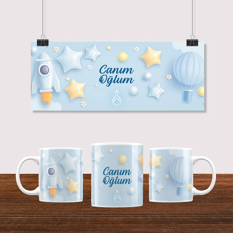 Neşe Koleksiyonu Seramik Kupa Canım Oğlum Model 2 - 4