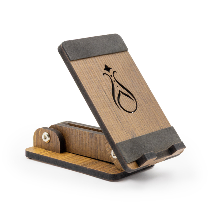 Nida Koleksiyonu Serhendi Logolu Ahşap Eğim ve Yükseklik Ayarlanabilir Telefon Standı 16,5*10 cm - 6