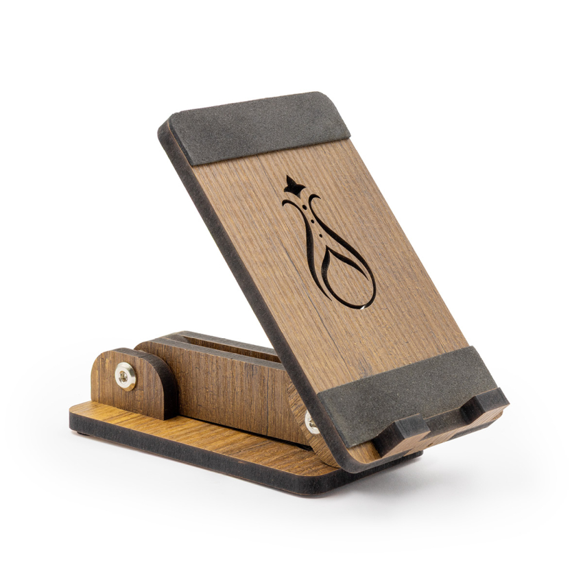 Nida Koleksiyonu Serhendi Logolu Ahşap Eğim ve Yükseklik Ayarlanabilir Telefon Standı 16,5*10 cm - 6