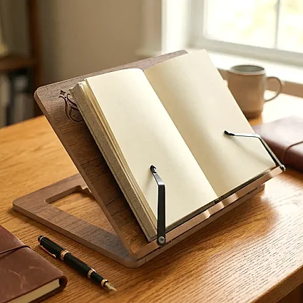 Ahşap Kitap Okuma Standı Standart Boy 27X22 cm - Serhendi Logolu - Nida M4 (1)