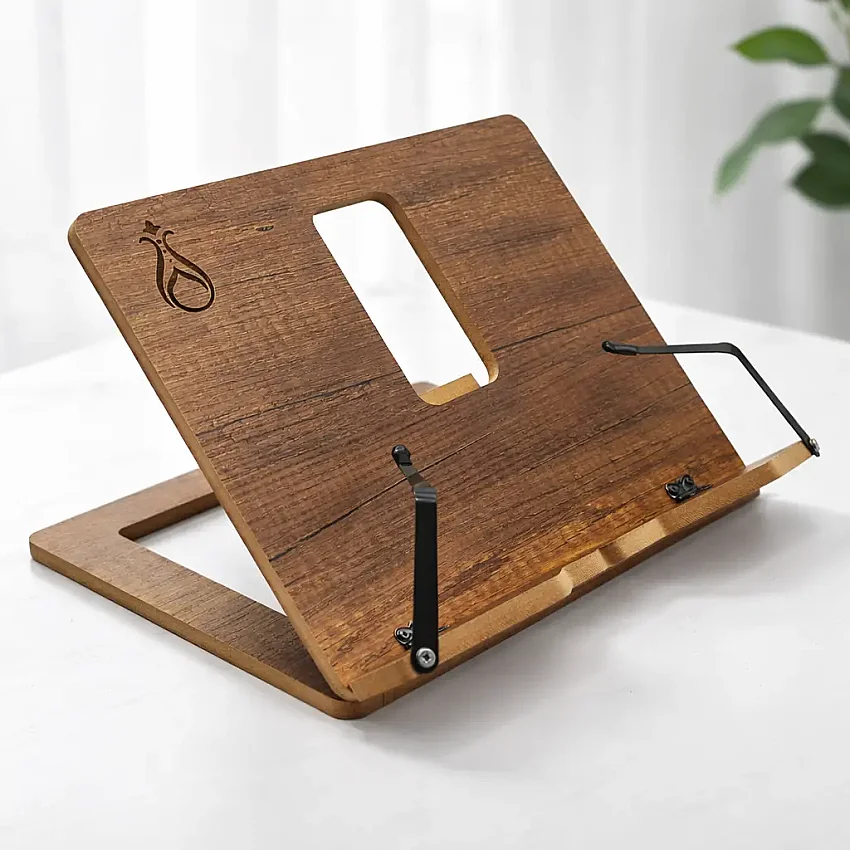 Ahşap Kitap Okuma Standı Standart Boy 27X22 cm - Serhendi Logolu - Nida M4 - 1