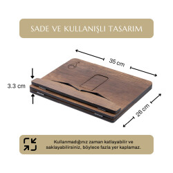 Ahşap Kitap Okuma Standı Büyük Boy 26X35 cm - Serhendi Logolu - Nida M3 - 3