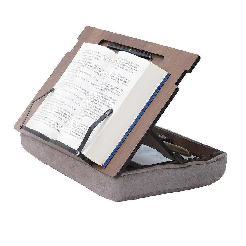 Minderli Ahşap Kitap Okuma Standı Eğim Ayarlanabilir Çizim Okuma Evden Çalışma Minderli Laptop Sehpası - Nida M1 - 1